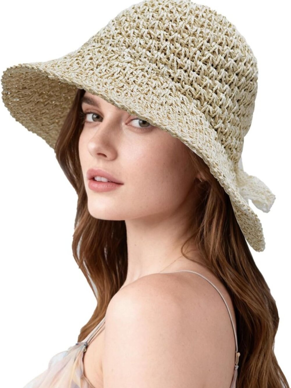 Stylish Foldable Straw Sun Hat for Women - Packable Floppy Travel Cap with UV